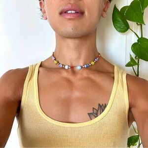 Vintage Y2K Colorful Beaded Necklace
